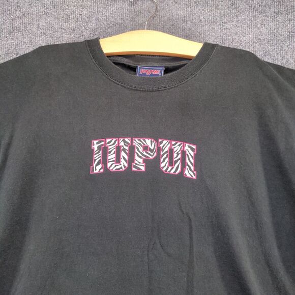 JanSport Men's IUPUI T-Shirt Black Size XL Short Sleeve Crew Neck Vintage - Picture 3 of 12